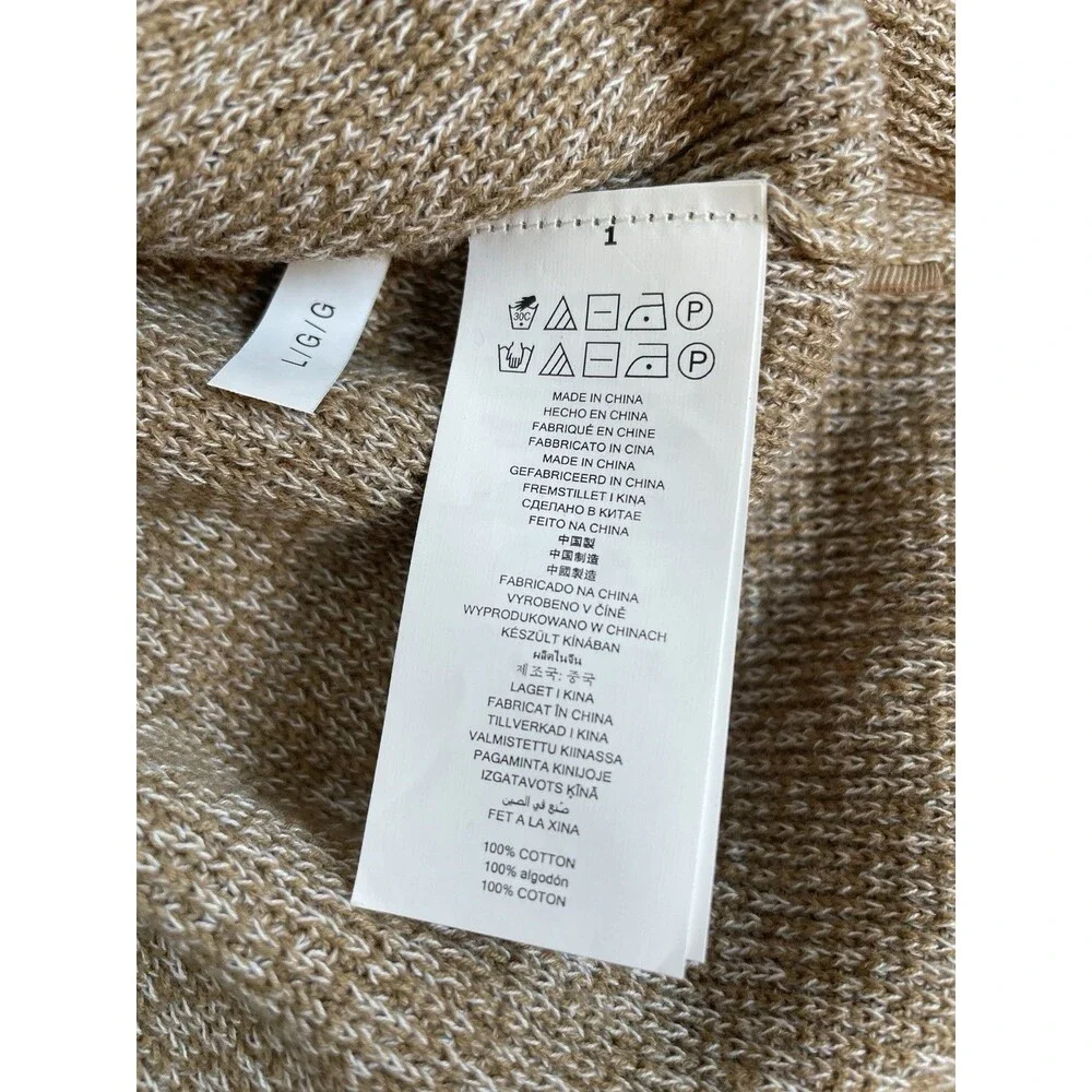 Michael Kors Men's L Modern-Fit Textured Mouline Sweater Dark Camel
